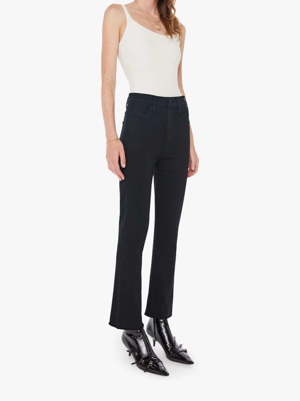 Mother Hustler ankle fray jeans
